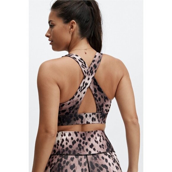 Fabletics Oasis Twist-Front Sports Bra Animal Print Plus Size 1X 16/18 - Picture 2 of 9
